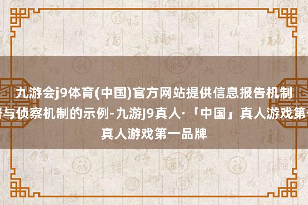 九游会j9体育(中国)官方网站提供信息报告机制、监督与侦察机制的示例-九游J9真人·「中国」真人游戏第一品牌