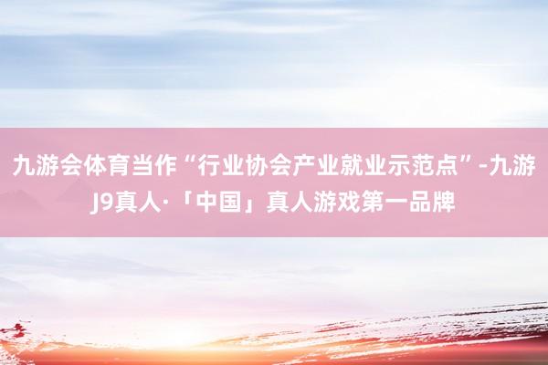 九游会体育当作“行业协会产业就业示范点”-九游J9真人·「中国」真人游戏第一品牌