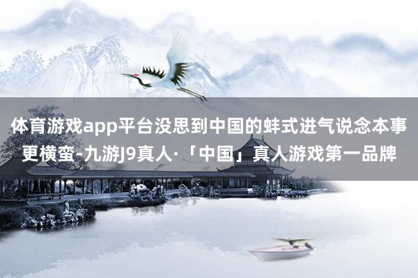 体育游戏app平台没思到中国的蚌式进气说念本事更横蛮-九游J9真人·「中国」真人游戏第一品牌