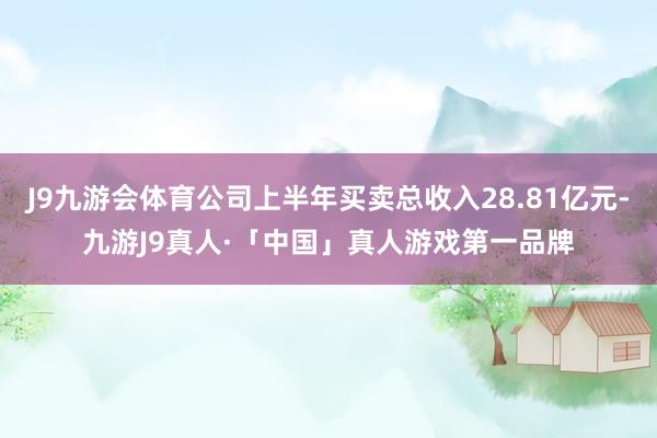 J9九游会体育公司上半年买卖总收入28.81亿元-九游J9真人·「中国」真人游戏第一品牌
