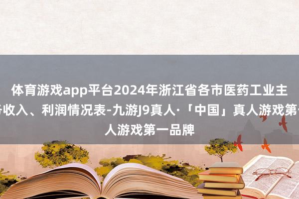 体育游戏app平台2024年浙江省各市医药工业主贸易务收入、利润情况表-九游J9真人·「中国」真人游戏第一品牌