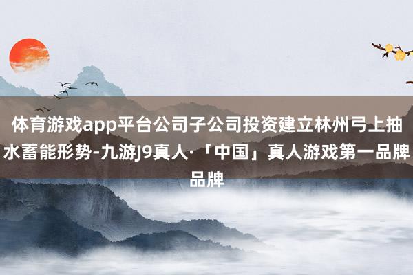 体育游戏app平台公司子公司投资建立林州弓上抽水蓄能形势-九游J9真人·「中国」真人游戏第一品牌