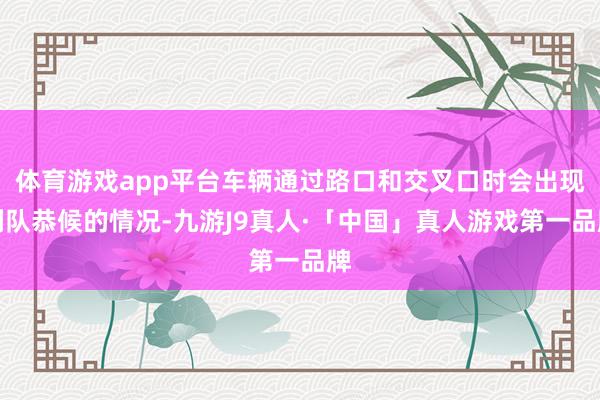 体育游戏app平台车辆通过路口和交叉口时会出现列队恭候的情况-九游J9真人·「中国」真人游戏第一品牌